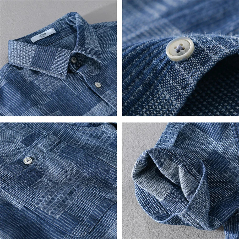 Summer cargo shirts men fashion short sleeve shirt workwear Tops loose Casual jeans for Young men