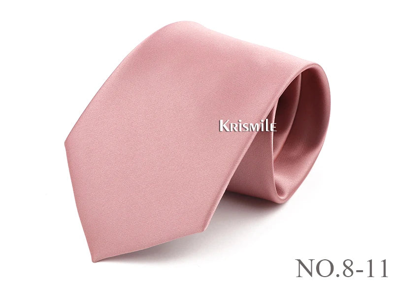 NoEnName_Null Solid Polyester Neck Tie for Men