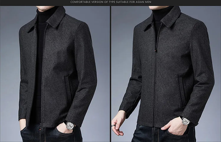 Mens Jackets New Brand Casual Lapel Autumn Winter 2023 Men Clothing Fashion Solid High Quality Classic Clothes