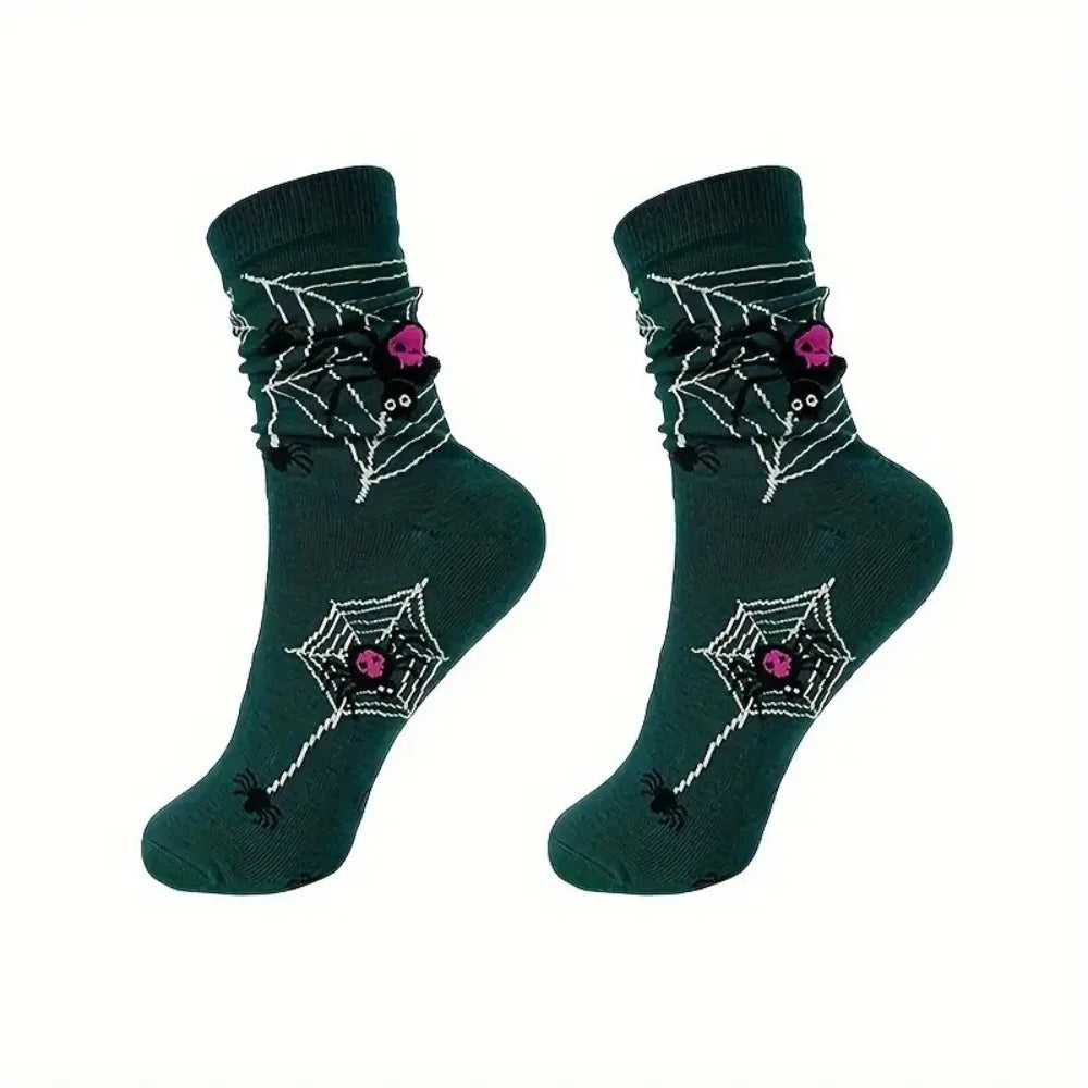 Halloween Style Cotton Crew Socks - Festive &amp; Comfortable