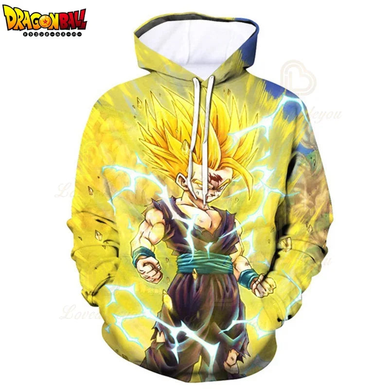 3 To 14 Years Boys and Girls Dragon Ball Kids Hoodie Super Saiyan 3D Print Jacket