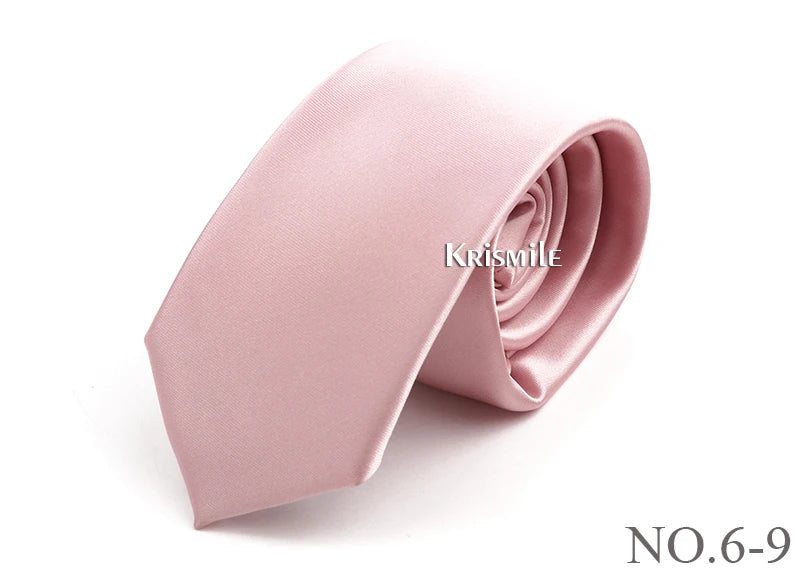 NoEnName_Null Solid Polyester Neck Tie for Men