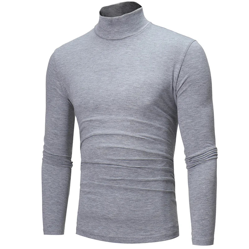 GAOKE Men's Turtleneck Smart Casual Tee – Autumn/Winter Sustainable Top