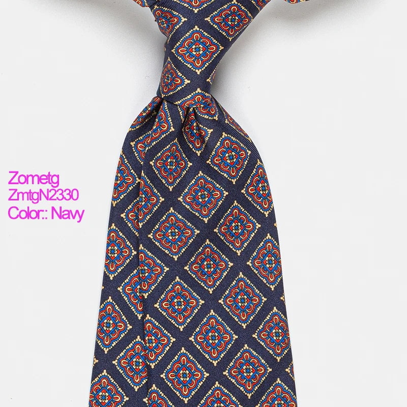 ZOMETG Floral Silk Neck Tie for Men