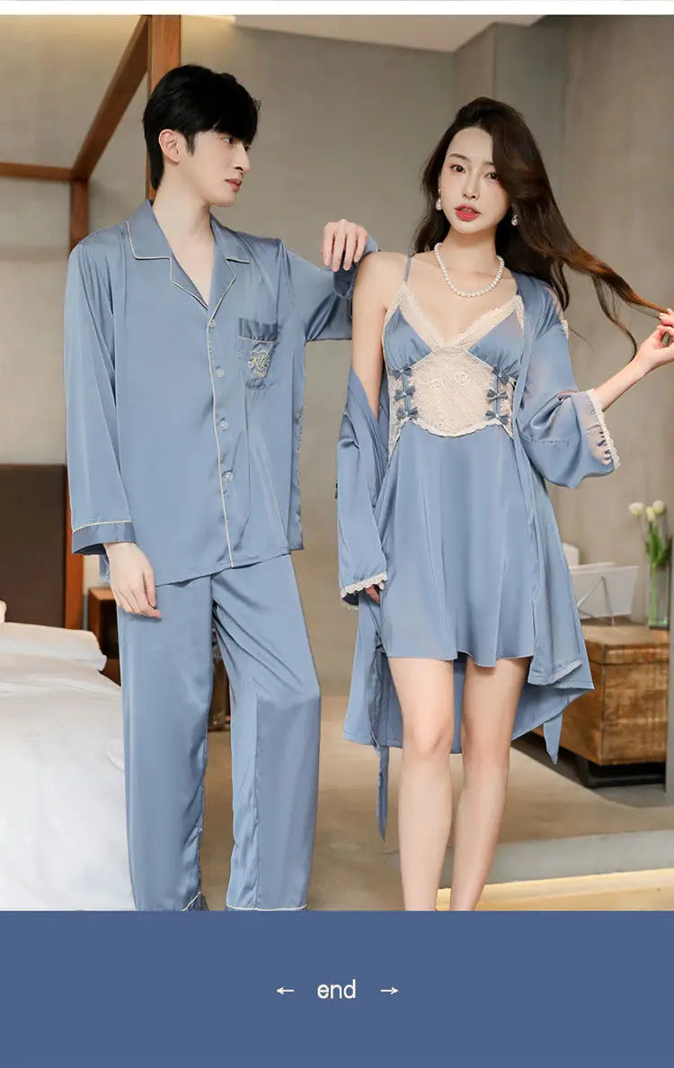 Women's Ice Silk Robe Set