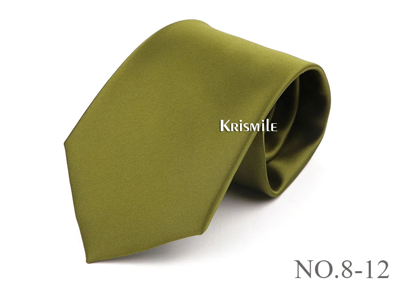 NoEnName_Null Solid Polyester Neck Tie for Men