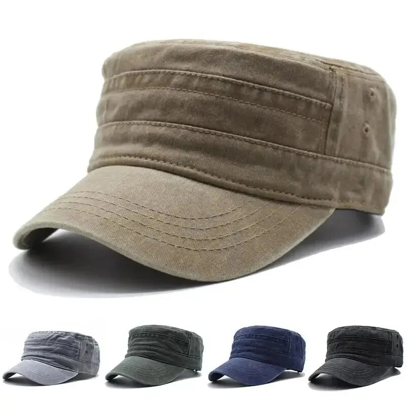 NoEnName_Null Men's Military Hat - Cotton, Sun Protection, Outdoor Gear for All Seasons
