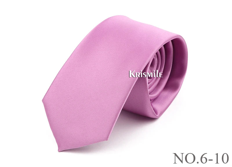 NoEnName_Null Solid Polyester Neck Tie for Men