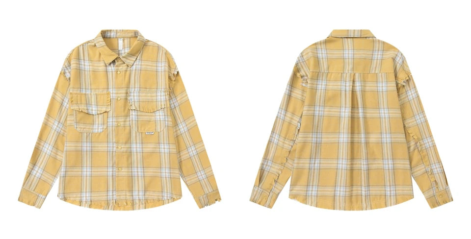 STIWAUP Women's Plaid Long Sleeve Blouse – Casual Turn-down Collar Top for Spring & Autumn