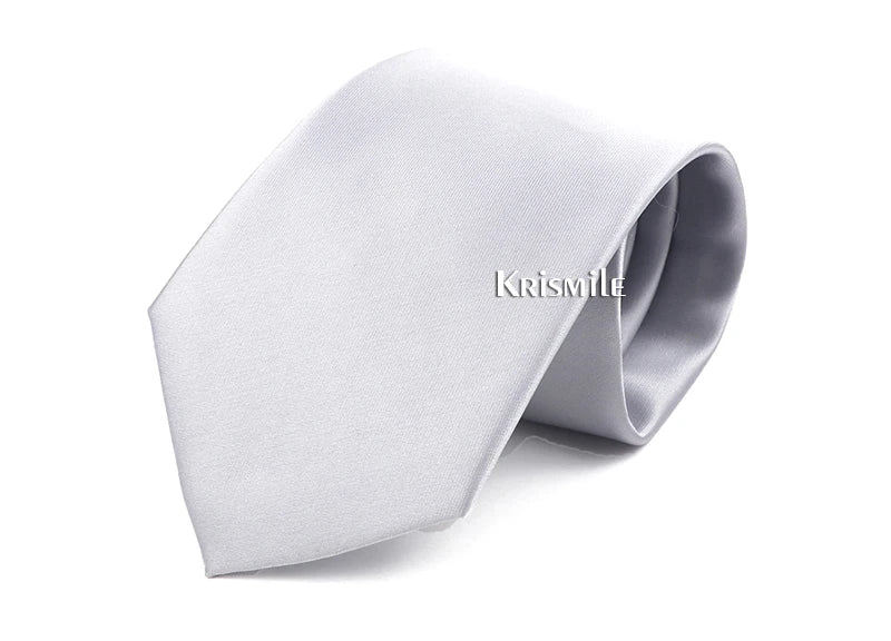 NoEnName_Null Solid Polyester Neck Tie for Men