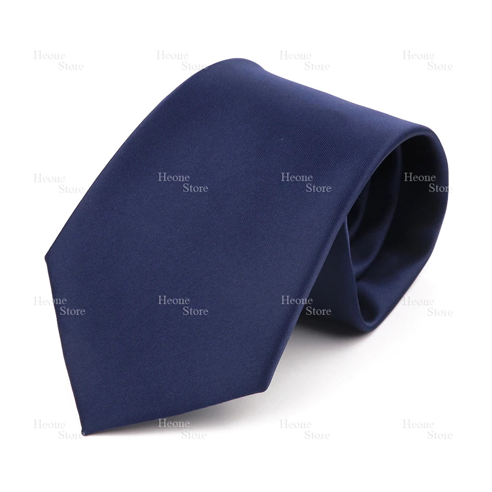 NoEnName_Null Solid Polyester Neck Tie for Men