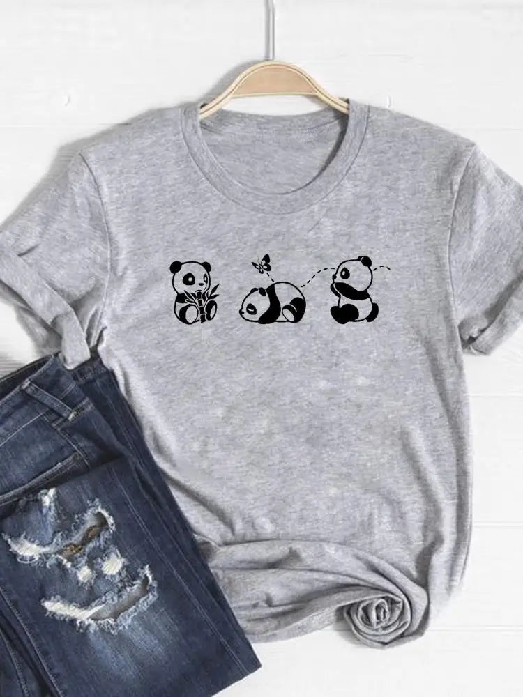 Sloth Cartoon Sweet 90s Cute GraphicT- Shirt Short Sleeve Summer Women Clothing Fashion