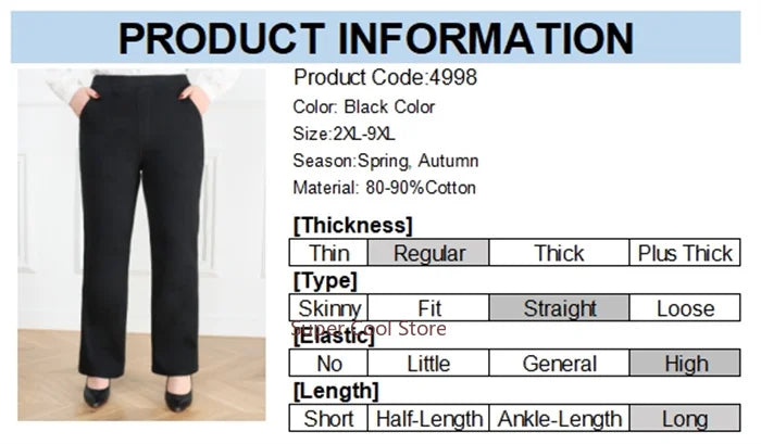 NoEnName_Null Women's High-Waist Cotton Elastic Denim Straight-Leg Jeans with Pockets – Autumn/Winter