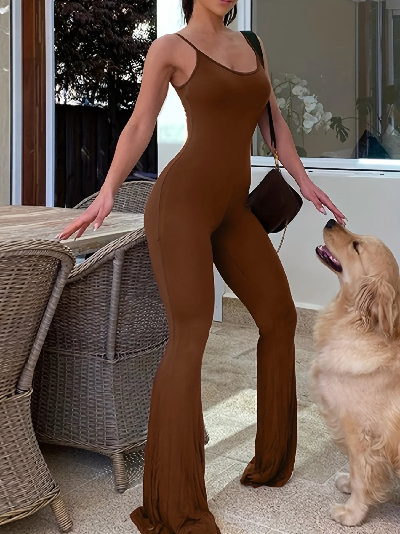 NoEnName_Null Women's Casual Solid Full-Length Jumpsuit - Spring/Summer Collection