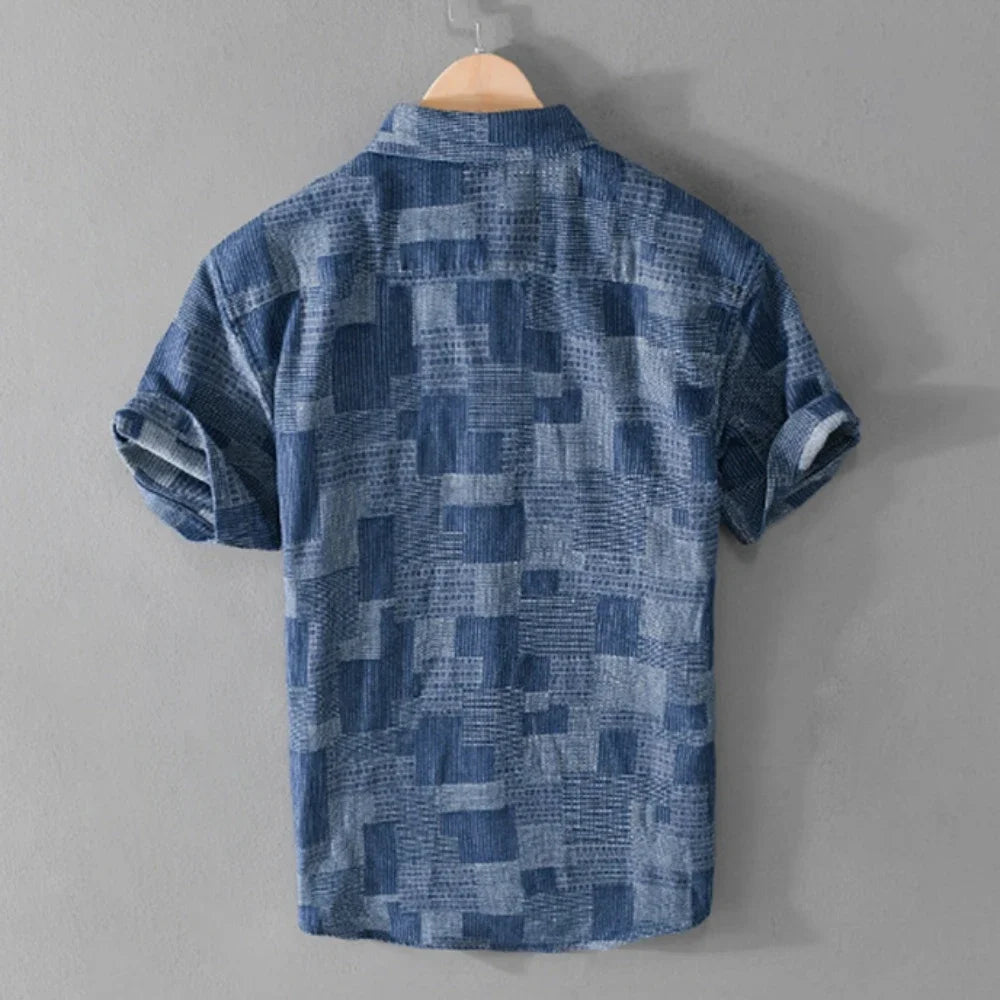 Summer cargo shirts men fashion short sleeve shirt workwear Tops loose Casual jeans for Young men