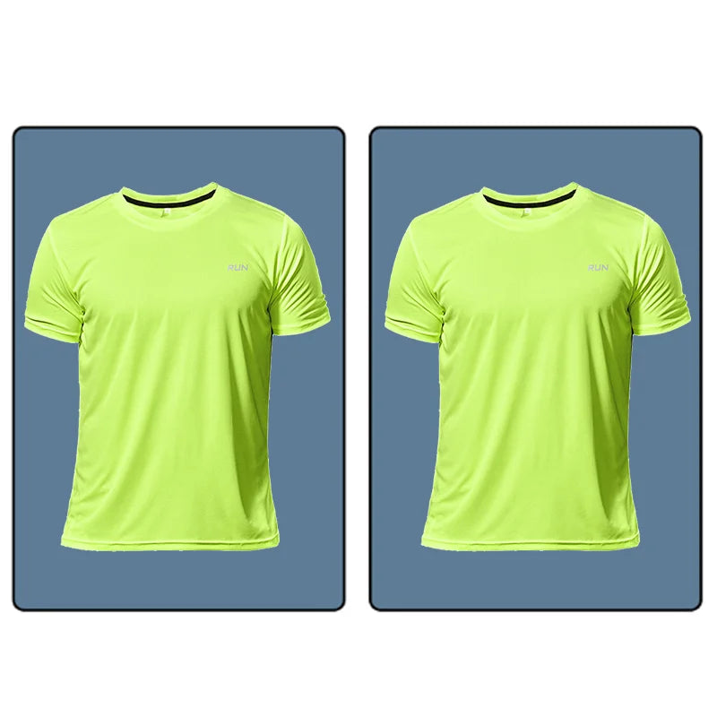 Men’s Quick-Dry Reflective Gym T-Shirt – Anti-Sweat Sportswear for Running, Basketball, Fitness