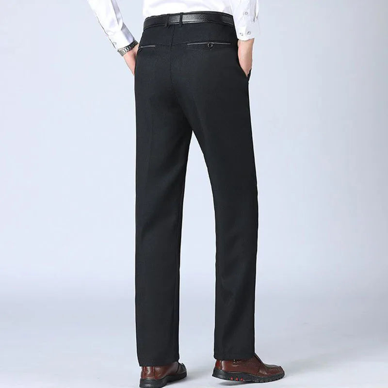 Spring Autumn New Business Office Streetwear Fashion Men's Solid Pocket Loose Casual Straight Full Trousers 29-40