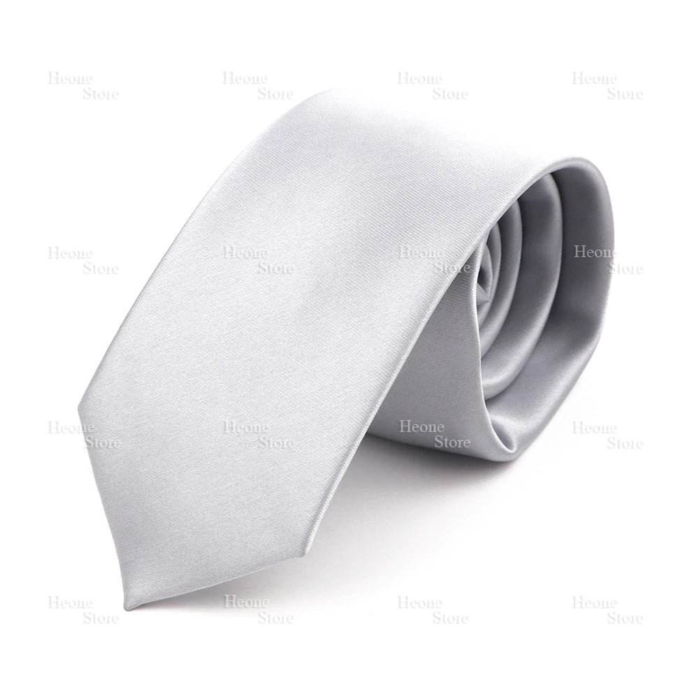 NoEnName_Null Solid Polyester Neck Tie for Men