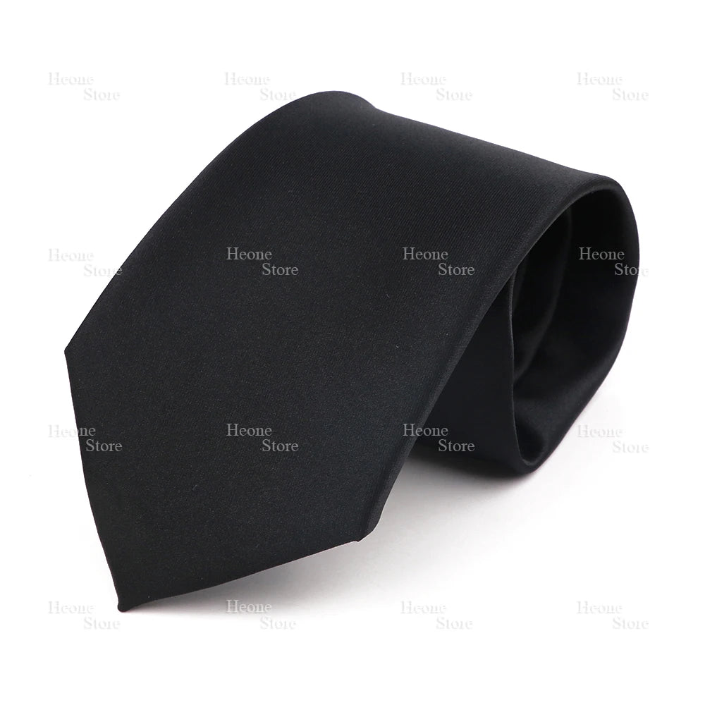 NoEnName_Null Solid Polyester Neck Tie for Men