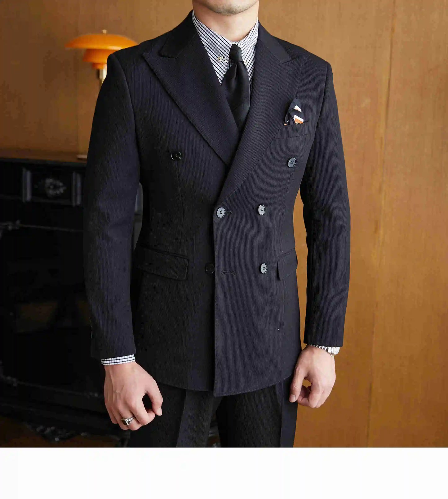 High Quality Double Breasted Suit 2 Pieces designed for Wedding, as well as for Business Formal Casual  Office.