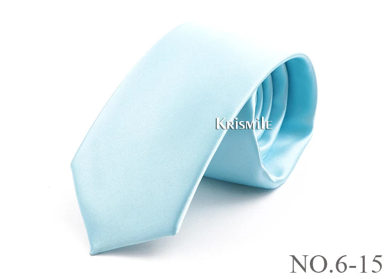 NoEnName_Null Solid Polyester Neck Tie for Men