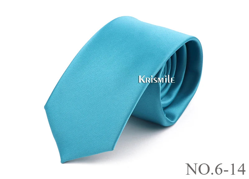 NoEnName_Null Solid Polyester Neck Tie for Men