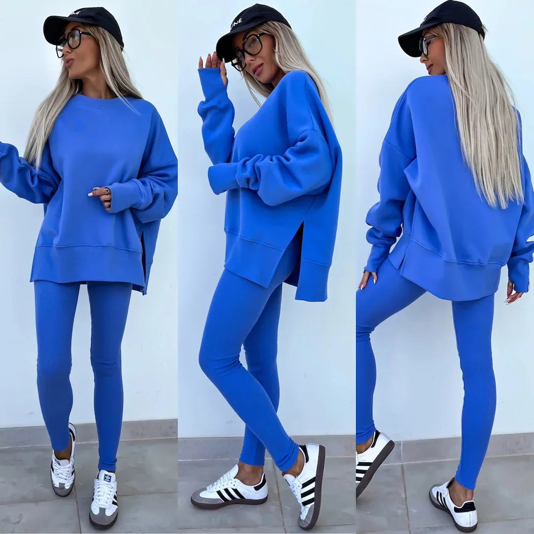 Women's  Spring Casual Tight Trousers Loose Hoodie Set New Elegant 2-Piece Sets for Women