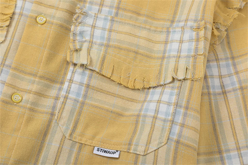 STIWAUP Women's Plaid Long Sleeve Blouse – Casual Turn-down Collar Top for Spring & Autumn