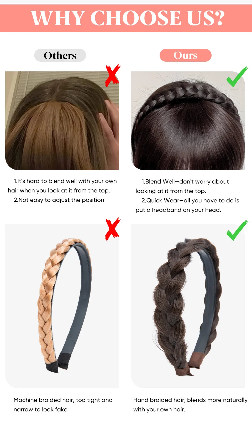 SARLA Blunt Bangs Clip-In Hair Extension – High Temperature Fiber, Pure Color, Permable