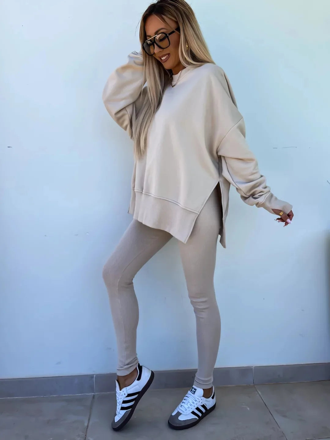 Women's  Spring Casual Tight Trousers Loose Hoodie Set New Elegant 2-Piece Sets for Women