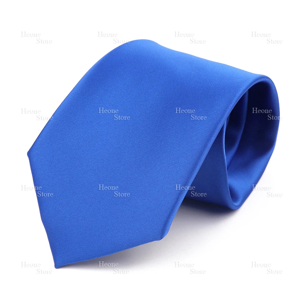 NoEnName_Null Solid Polyester Neck Tie for Men