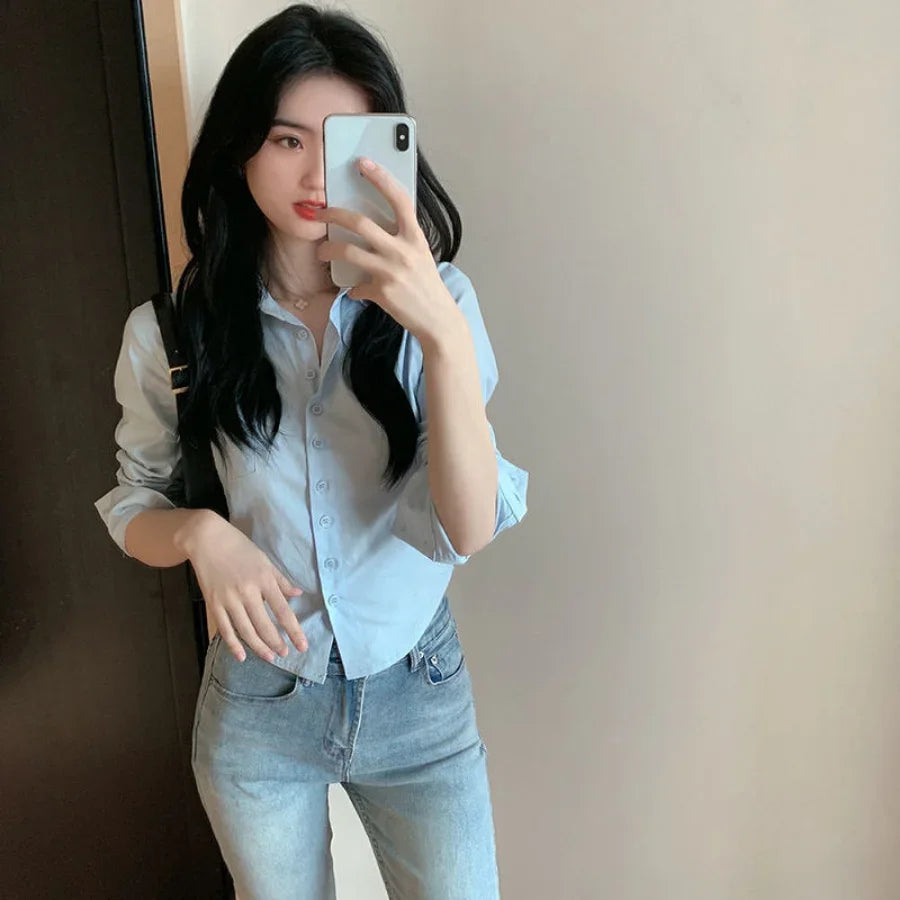 Women's Shirt & Blouse Chiffon Button Up Clothes and White CoolTrend Popular Elegant Luxury  Social Vintage Cute