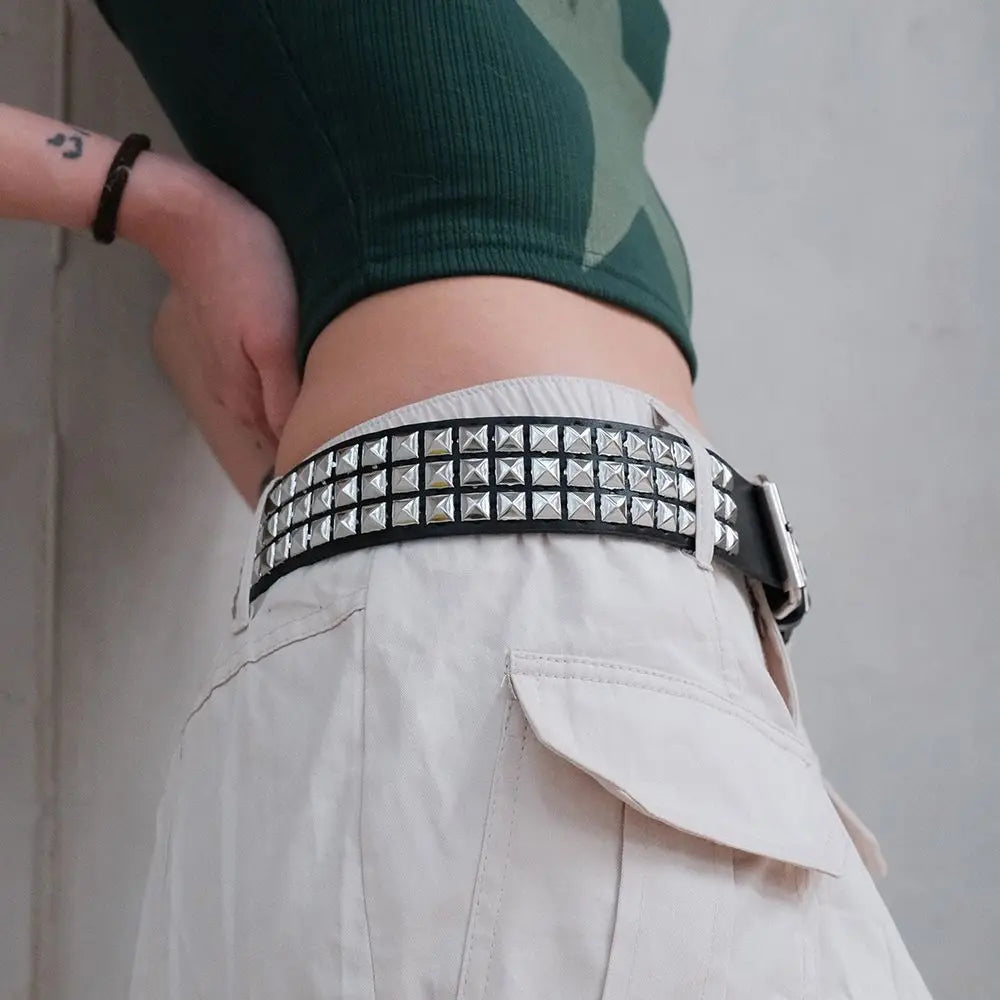 Fashion Plaid Metal & PU Belt for Women – Stylish & Durable