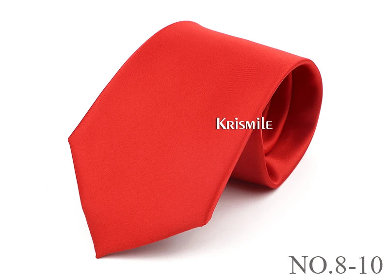 NoEnName_Null Solid Polyester Neck Tie for Men