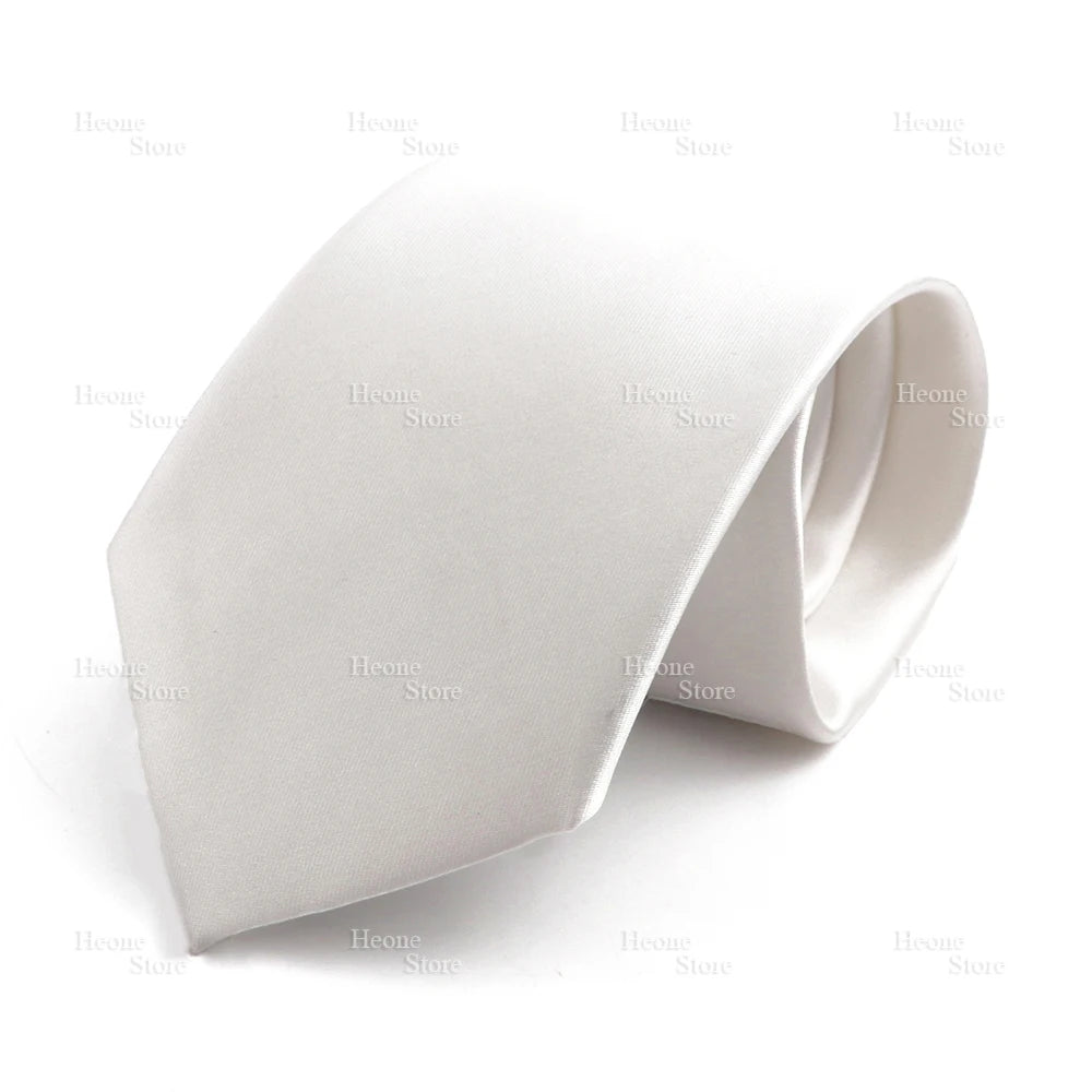 NoEnName_Null Solid Polyester Neck Tie for Men