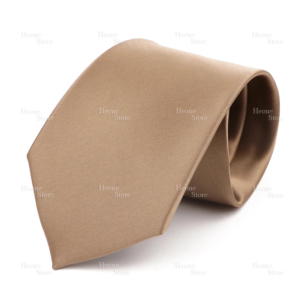 NoEnName_Null Solid Polyester Neck Tie for Men