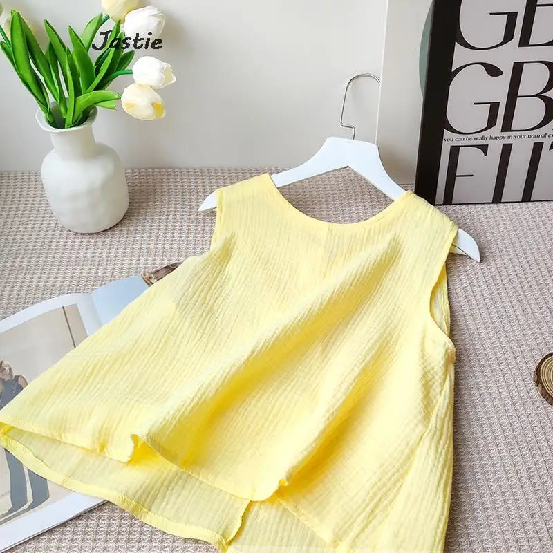 JASTIE Women's Casual A-Line Sleeveless Jersey Dress – Mid-Calf Length, Spring/Summer Style