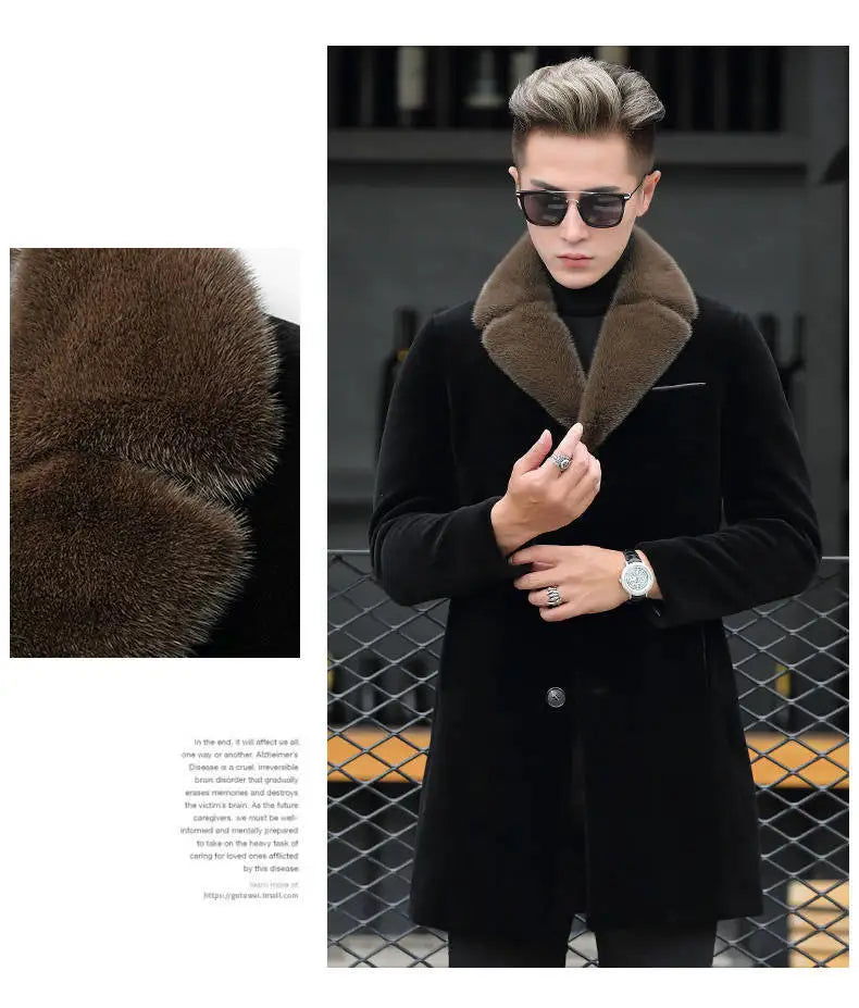 Winter New Mink Fleece Coat Imitation Fur Coat Men's Medium winter coat