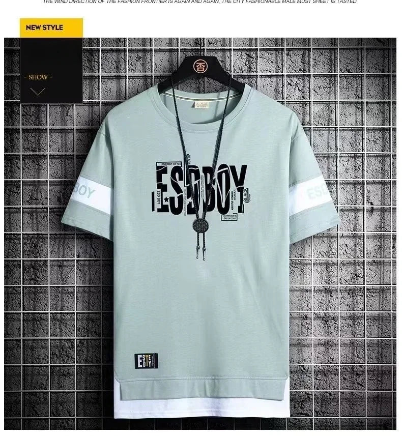 Men’s Casual Polyester Short Sleeve O-Neck Summer T-Shirt