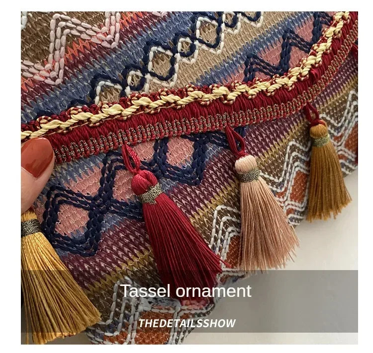 New Vintage Bohemian Fringe Shoulder Bag Women Tassel Boho Hippie Gypsy Fringed Women's Handbags.