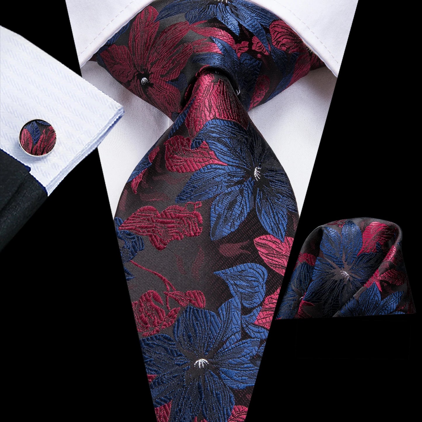 Hi-Tie Silk Neck Tie Set for Men – Patchwork Design