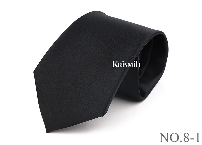 NoEnName_Null Solid Polyester Neck Tie for Men