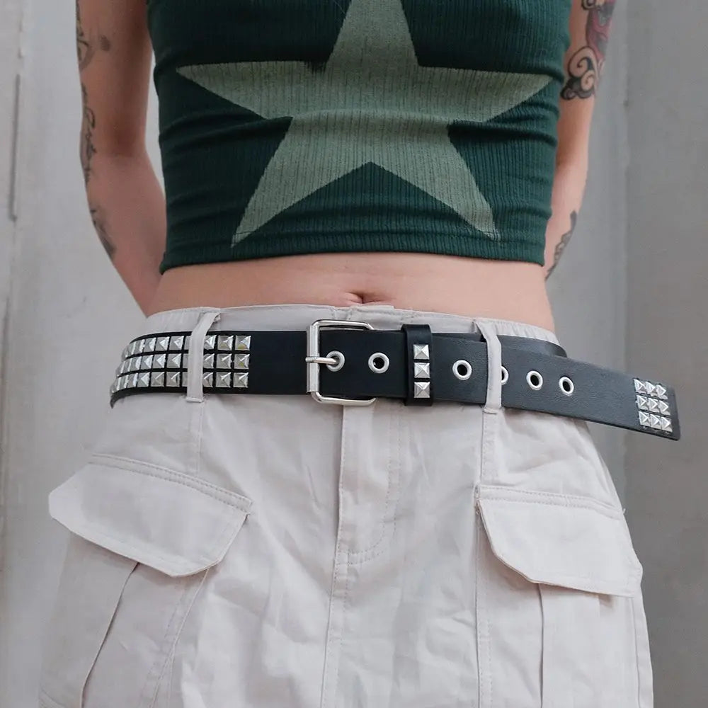 Fashion Plaid Metal & PU Belt for Women – Stylish & Durable