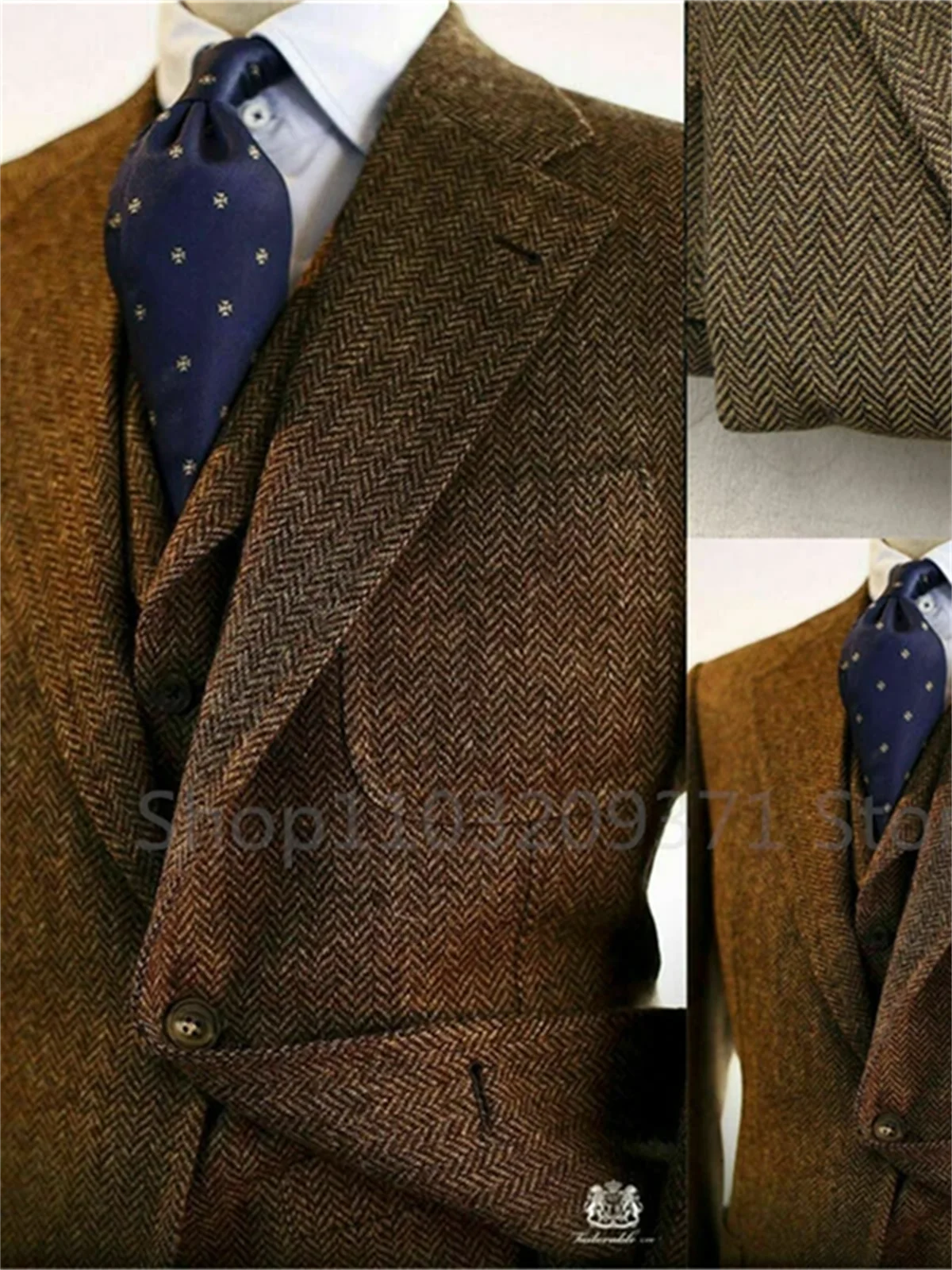 NoEnName_Null Men's Smart Casual Wool Blend Suit - Regular Fit, Single Breasted