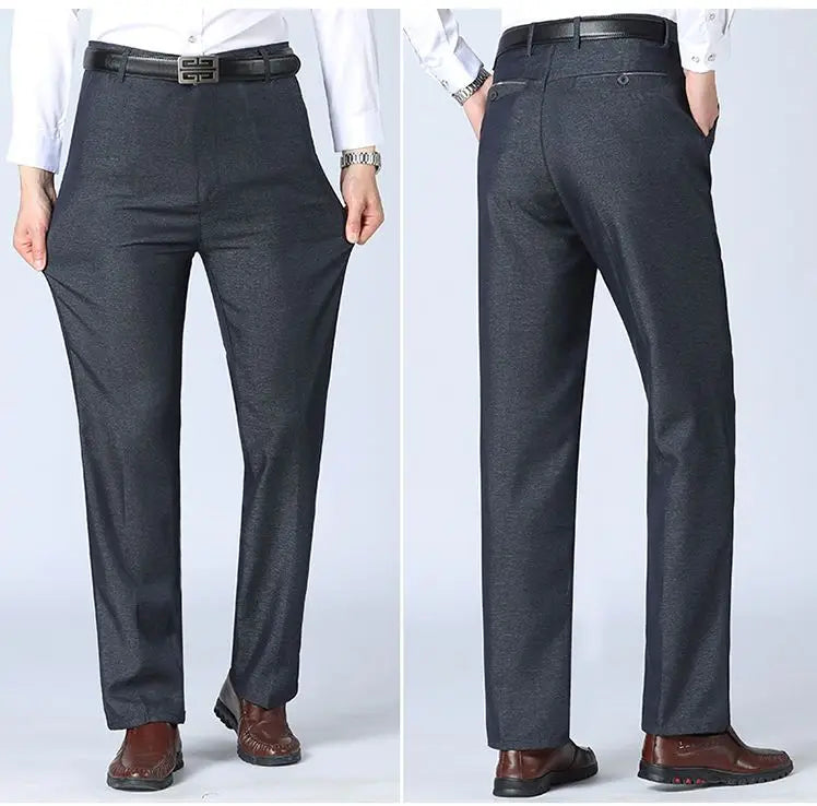 Spring Autumn New Business Office Streetwear Fashion Men's Solid Pocket Loose Casual Straight Full Trousers 29-40