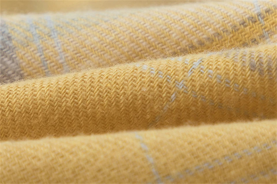 STIWAUP Women's Plaid Long Sleeve Blouse – Casual Turn-down Collar Top for Spring & Autumn