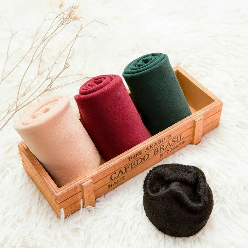 Velvet Women Winter Warm Thicken Socks, Thermal Soft Casual Solid Colour Wool Cashmere Home Snow Boots Floor Sock 1Pairs