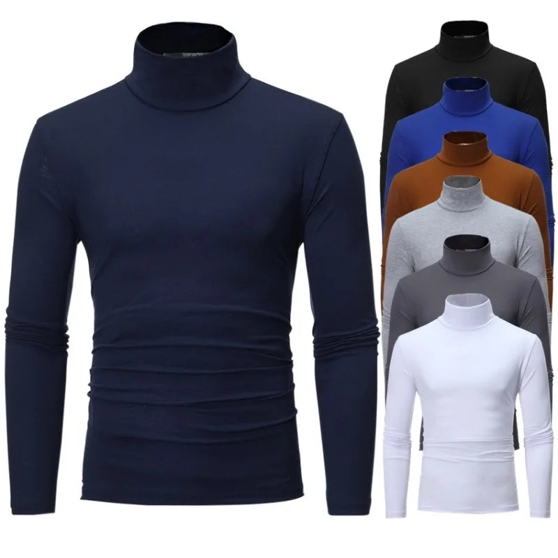 GAOKE Men's Turtleneck Smart Casual Tee – Autumn/Winter Sustainable Top