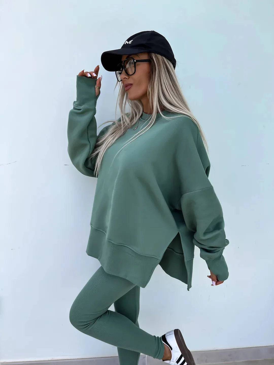 Women's  Spring Casual Tight Trousers Loose Hoodie Set New Elegant 2-Piece Sets for Women