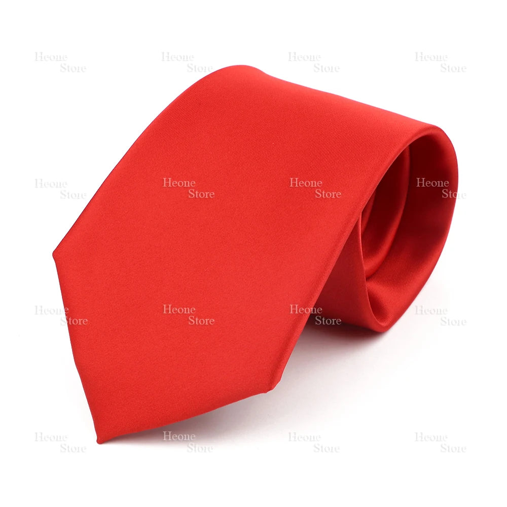 NoEnName_Null Solid Polyester Neck Tie for Men